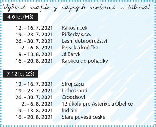témata taborů 2021